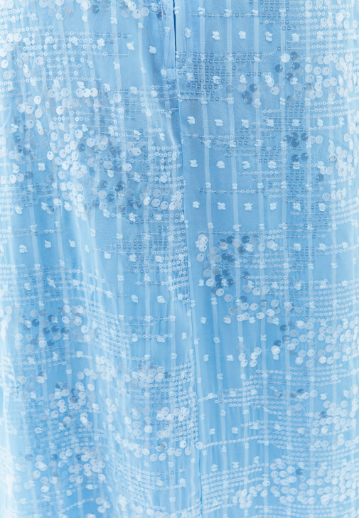 Payetli Midi Etek ve Gömlek Kombini