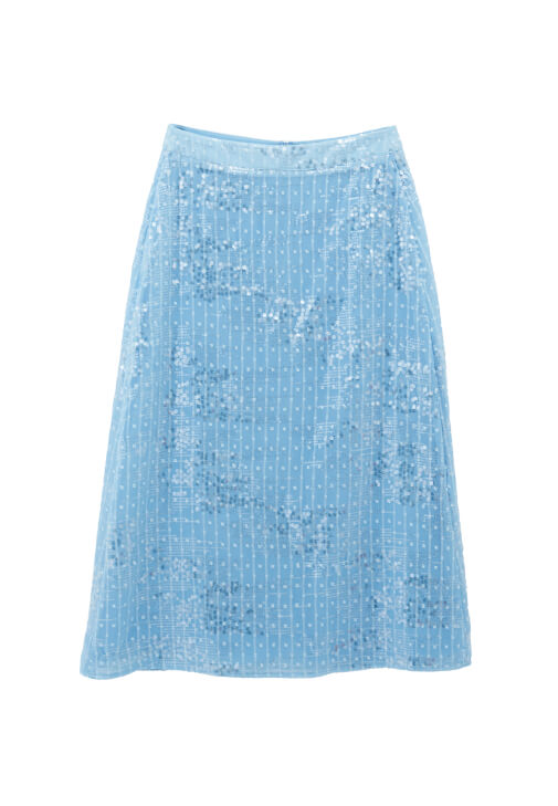 Payetli Midi Etek ve Gömlek Kombini