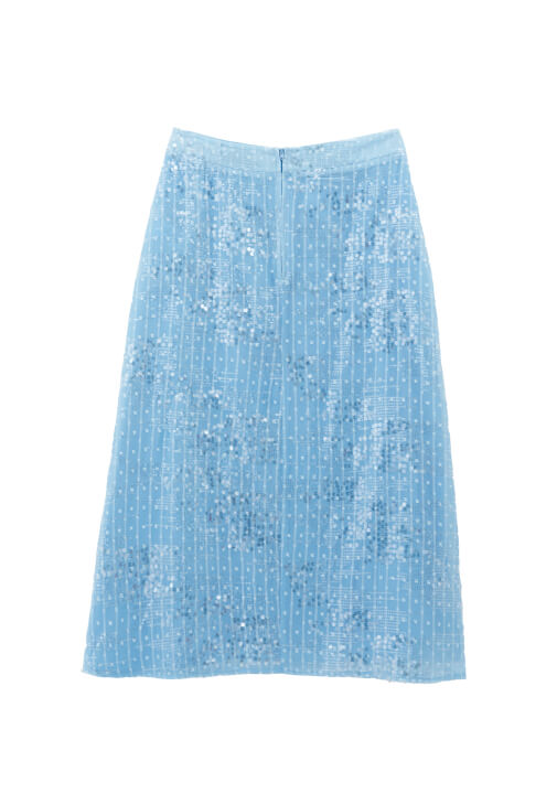 Payetli Midi Etek ve Gömlek Kombini