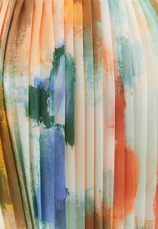 Pileli Etek ve Bluz Kombini