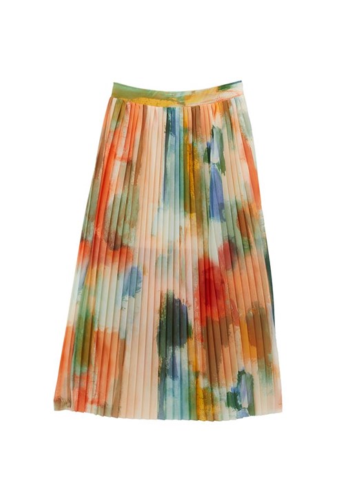 Pileli Etek ve Bluz Kombini