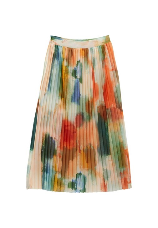 Pileli Etek ve Bluz Kombini