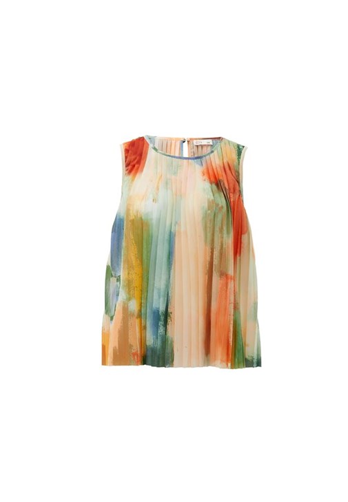 Pileli Bluz ve Etek Kombini