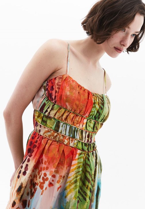 Askılı Uzun Elbise ve Ayakkabı Kombini