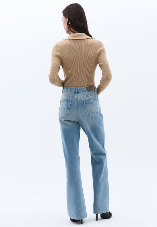 Wide-Leg Pantolon ve Poplin Gömlek Kombini