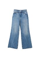 Bayan Mavi Yüksek Bel Wide-Leg Pantolon