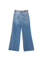 Bayan Mavi Yüksek Bel Wide-Leg Pantolon