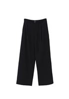 Bayan Siyah Kemer Detaylı Straight-Fit Pantolon