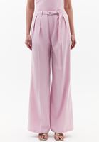 Bayan Lila Yüksek Bel Wide-Leg Pantolon