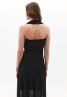 Women Black V-Neck Ruffle Detail Blouse