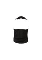 Women Black V-Neck Ruffle Detail Blouse