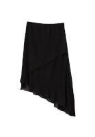 Women Black High-Waisted Asymmetric Long Skirt