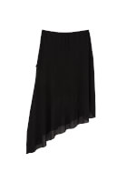 Women Black High-Waisted Asymmetric Long Skirt