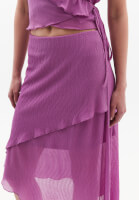Women Lila High-Waisted Asymmetric Long Skirt