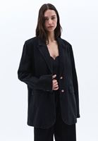 Bayan Siyah Boyfriend Blazer Denim Ceket