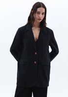 Bayan Siyah Boyfriend Blazer Denim Ceket