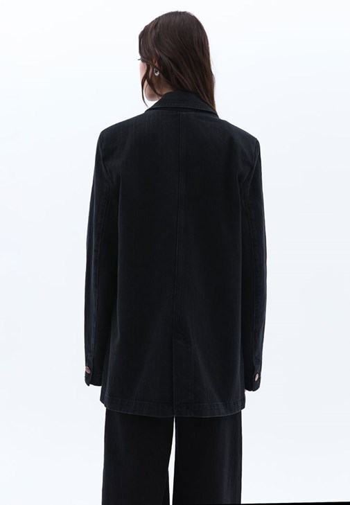 Blazer Ceket ve Barrel-Fit Pantolon Kombini