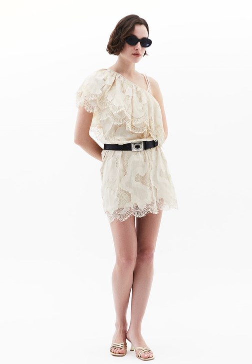 Volanlı Elbise ve Terlik Kombini