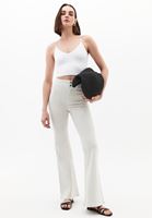 Bayan Krem Ultra Yüksek Bel Flare Pantolon ( TENCEL™ )