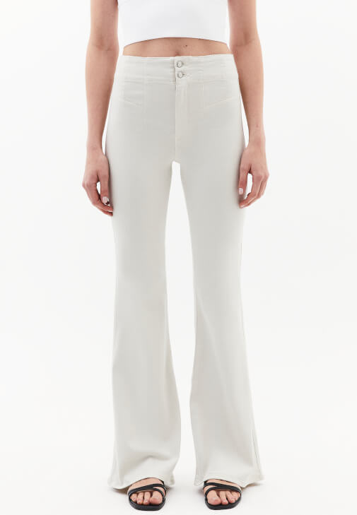 Ultra Yüksek Bel Flare Pantolon ve Crop Atlet Kombini