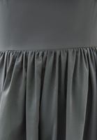 Bayan Yeşil Omuz Açık Balon Elbise