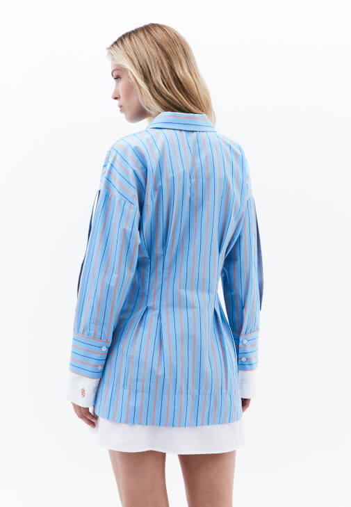 Gömlek Elbise ve Fileli Ayakkabı Kombini