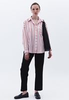 Bayan Çok Renkli Oversize Poplin Gömlek