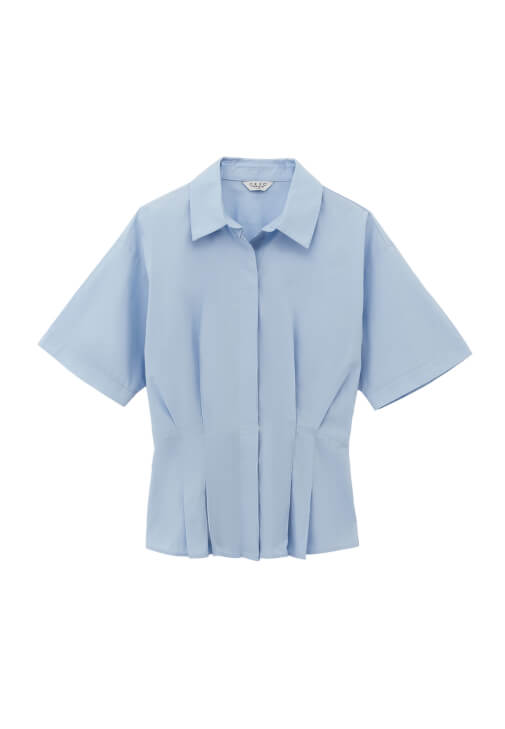 Büzgü Detaylı Gömlek	ve Şort Etek Kombini