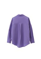 Bayan Mor Oversize Poplin Gömlek