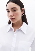 Bayan Beyaz Oversize Poplin Gömlek