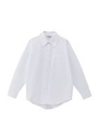 Bayan Beyaz Oversize Poplin Gömlek