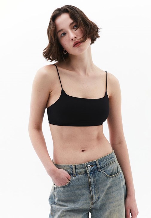 Siyah İnce Askılı Bralet