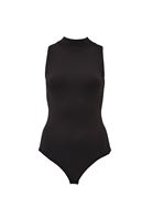 Bayan Siyah Dik Yaka Bodysuit