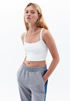 Bayan Krem Askılı Crop Atlet