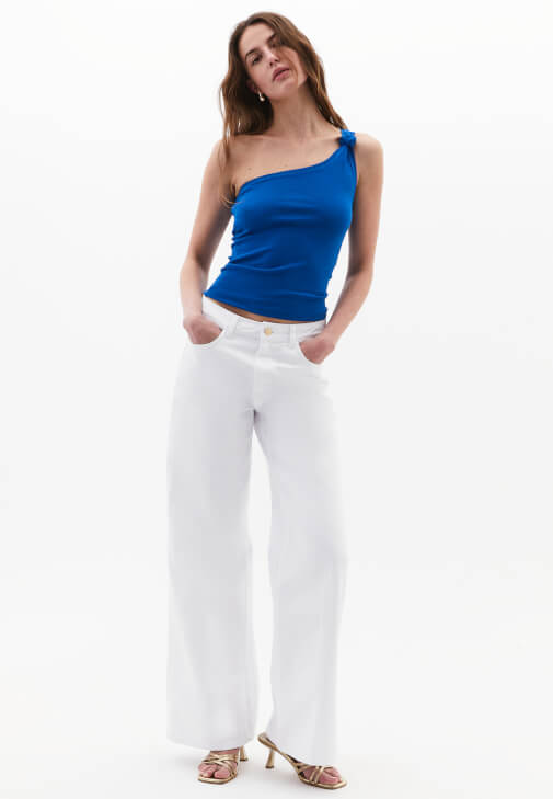 Burgulu Atlet ve Yüksek Bel Pantolon Kombini