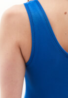 Women Blue Twisted One-Shoulder Tank