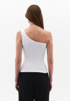 Women White Twisted One-Shoulder Tank