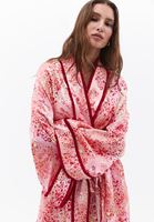 Bayan Çok Renkli Bağlama Detaylı Oversize Kimono