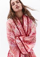 Bayan Çok Renkli Bağlama Detaylı Oversize Kimono