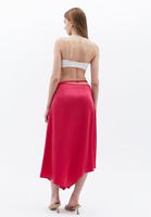 Asimetrik Kesim Saten Etek ve Bralet Kombini