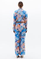 Bayan Çok Renkli Yüksek Bel Wide-Leg Saten Pantolon