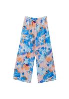 Bayan Çok Renkli Yüksek Bel Wide-Leg Saten Pantolon