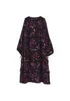 Women Mixed Maxi Dress with Tie-up Detail