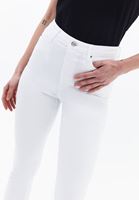 Bayan Beyaz Yüksek Bel Skinny-Fit Pantolon ( TENCEL™ )