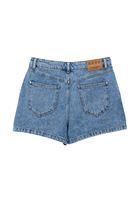 Bayan Mavi Yüksek Bel Denim Şort ( TENCEL™ )