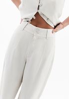 Bayan Bej Keten Karışımlı Balon Pantolon ( TENCEL™ )
