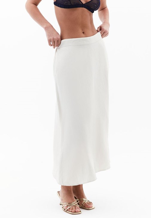 Keten Midi Etek ve Ceket Kombini