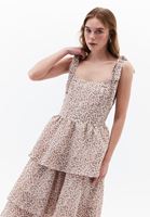 Bayan Çok Renkli Keten Karışımlı Elbise ( TENCEL™ )