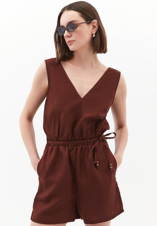 Keten Tulum ve Terlik Kombini