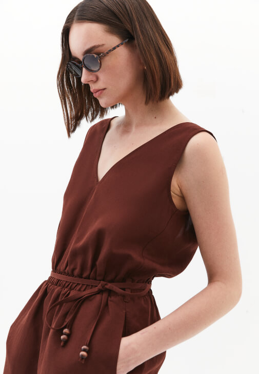 Keten Tulum ve Terlik Kombini